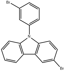 3-溴-9-(3-溴苯基)咔唑,1345415-05-5,结构式