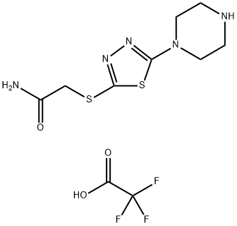 2-[(5-piperazin-1-yl-1,3,4-thiadiazol-2-yl)thio]acetamide trifluoroacetate Struktur