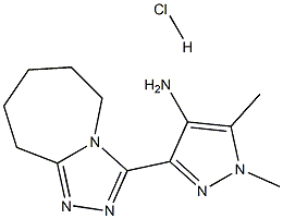1,5-dimethyl-3-(6,7,8,9-tetrahydro-5H-[1,2,4]triazolo[4,3-a]azepin-3-yl)pyrazol-4-amine:hydrochloride Structure