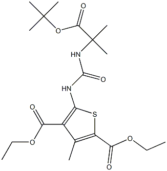 5-(3-(1-(叔丁氧基)-2-甲基-1-氧代丙-2-基)脲基)-3-甲基噻吩-2,4-二羧酸二乙 结构式