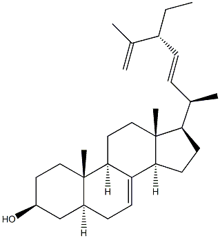 Stigmasta-7,22,25-trien-3-ol,(3b,5a)- Struktur