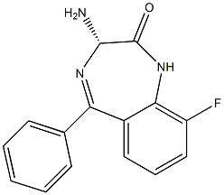 (3S)-3-amino-9-fluoro-5-phenyl-1,3-dihydro-1,4-benzodiazepin-2-one,1584139-83-2,结构式