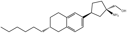 ((1R,3S)-1-AMINO-3-((R)-6-HEXYL-5,6,7,8-TETRAHYDRONAPHTHALEN-2-YL)CYCLOPENTYL)METHANOL Struktur