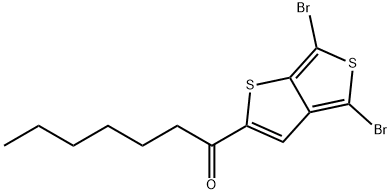 1-(4,6-dibromothieno[3,4-b]thiophen-2-yl)heptan-1-one Struktur
