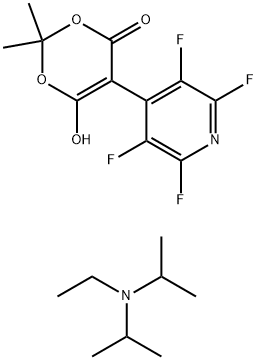 N-Ethyl-N-isopropylpropan-2-aminium 2,2-dimethyl-4-oxo-5-(perfluoropyridin-4-yl)-4H-1,3-dioxin-6-olate Structure