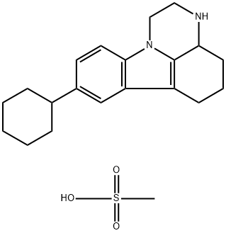 8-cyclohexyl-2,3,3a,4,5,6-hexahydro-1H-pyrazino[3,2,1-jk]carbazole methanesulfonate Structure