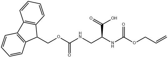 (S)-3-((((9H-芴-9-基)甲氧基)羰基)氨基)-2-(((烯丙氧基)羰基)氨基)丙酸, 176755-00-3, 结构式