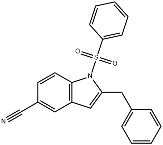 2-benzyl-1-(phenylsulfonyl)-1H-indole-5-carbonitrile Structure