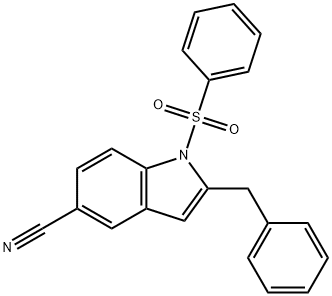 2-benzyl-1-(phenylsulfonyl)-1H-indole-5-carbonitrile,179748-00-6,结构式
