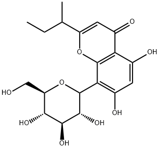 8-Glucosyl-5,7-dihydroxy-2-(1-methylpropyl)chromone Structure