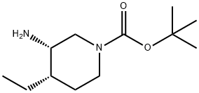 2-Methyl-2-propanyl (3S,4S)-3-amino-4-ethyl-1-piperidinecarboxylate Structure