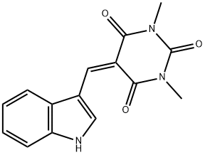 5-((1H-indol-3-yl)methylene)-1,3-dimethylpyrimidine-2,4,6(1H,3H,5H)-trione Struktur