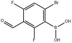 6-Bromo-2,4-fifluoro-3-formylphenylboronic acid Structure