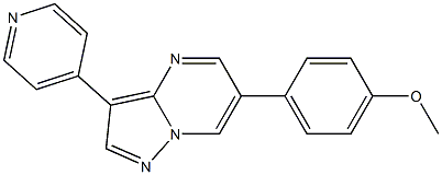 3-(吡啶-4-基)-6-(4-甲氧基苯基)-吡唑并(1,5-A)嘧啶, 216661-58-4, 结构式