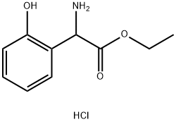 RS-2-羟基苯甘氨酸乙酯盐酸盐, 22511-45-1, 结构式