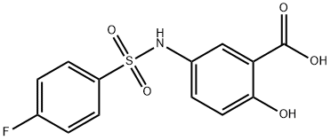 5-((4-fluorophenyl)sulfonamido)-2-hydroxybenzoic acid 结构式