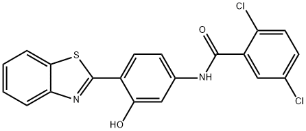 N-(4-(苯并[D]噻唑-2-基)-3-羟基苯基)-2,5-二氯苯甲酰胺,327051-69-4,结构式