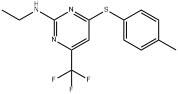 N-乙基-4-(P-甲苯基硫代)-6-(三氟甲基)嘧啶-2-胺 结构式
