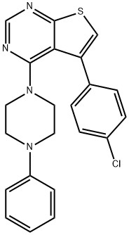 5-(4-chlorophenyl)-4-(4-phenylpiperazin-1-yl)thieno[2,3-d]pyrimidine Struktur