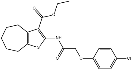 ethyl 2-{[(4-chlorophenoxy)acetyl]amino}-5,6,7,8-tetrahydro-4H-cyclohepta[b]thiophene-3-carboxylate Structure