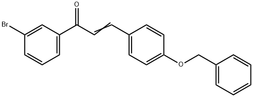 (2E)-3-[4-(ベンジルオキシ)フェニル]-1-(3-ブロモフェニル)プロプ-2-エン-1-オン 化学構造式