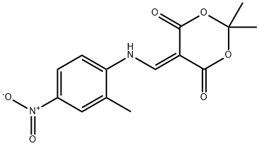 2,2-dimethyl-5-(((2-methyl-4-nitrophenyl)amino)methylene)-1,3-dioxane-4,6-dione Struktur