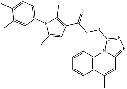 1-(1-(3,4-dimethylphenyl)-2,5-dimethyl-1H-pyrrol-3-yl)-2-((5-methyl-[1,2,4]triazolo[4,3-a]quinolin-1-yl)thio)ethan-1-one Structure