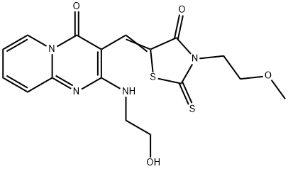 381181-38-0 (Z)-5-((2-((2-hydroxyethyl)amino)-4-oxo-4H-pyrido[1,2-a]pyrimidin-3-yl)methylene)-3-(2-methoxyethyl)-2-thioxothiazolidin-4-one