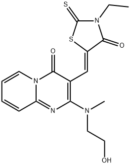 (Z)-3-ethyl-5-((2-((2-hydroxyethyl)(methyl)amino)-4-oxo-4H-pyrido[1,2-a]pyrimidin-3-yl)methylene)-2-thioxothiazolidin-4-one,385832-09-7,结构式