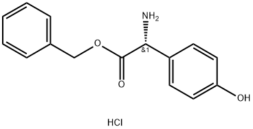 R-4-Hydroxyphenylglycine phenylmethyl ester hydrochloride 化学構造式
