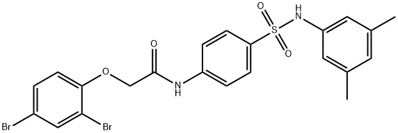 2-(2,4-dibromophenoxy)-N-(4-{[(3,5-dimethylphenyl)amino]sulfonyl}phenyl)acetamide 结构式