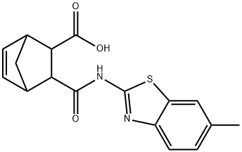 2-[(6-methyl-1,3-benzothiazol-2-yl)carbamoyl]bicyclo[2.2.1]hept-5-ene-3-carboxylic acid Struktur