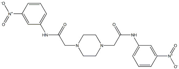 2-[4-[2-(3-nitroanilino)-2-oxoethyl]piperazin-1-yl]-N-(3-nitrophenyl)acetamide Structure