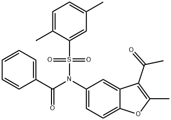 N-(3-acetyl-2-methylbenzofuran-5-yl)-N-((2,5-dimethylphenyl)sulfonyl)benzamide Structure