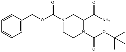 4-benzyl 1-tert-butyl 2-carbamoylpiperazine-1,4-dicarboxylate Structure