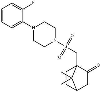(4R)-1-(((4-(2-fluorophenyl)piperazin-1-yl)sulfonyl)methyl)-7,7-dimethylbicyclo[2.2.1]heptan-2-one Structure