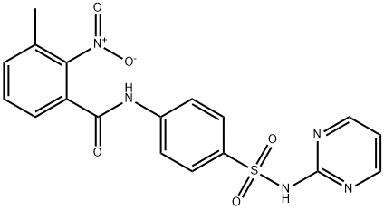 3-methyl-2-nitro-N-[4-(pyrimidin-2-ylsulfamoyl)phenyl]benzamide Struktur