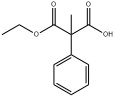 Propanedioic acid, 2-methyl-2-phenyl-, 1-ethyl ester 结构式