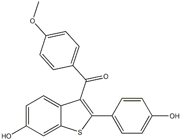 [6-hydroxy-2-(4-hydroxyphenyl)-1-benzothiophen-3-yl]-(4-methoxyphenyl)methanone Struktur