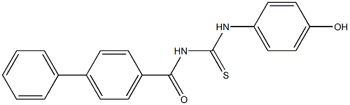 N-{[(4-hydroxyphenyl)amino]carbonothioyl}-4-biphenylcarboxamide Struktur