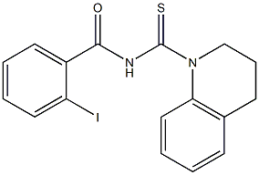 N-(3,4-dihydro-1(2H)-quinolinylcarbonothioyl)-2-iodobenzamide 化学構造式