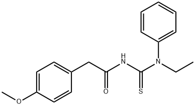 N-{[ethyl(phenyl)amino]carbonothioyl}-2-(4-methoxyphenyl)acetamide 结构式