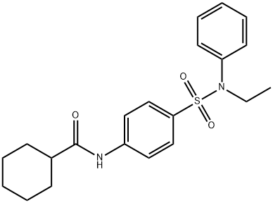 N-(4-{[ethyl(phenyl)amino]sulfonyl}phenyl)cyclohexanecarboxamide Struktur