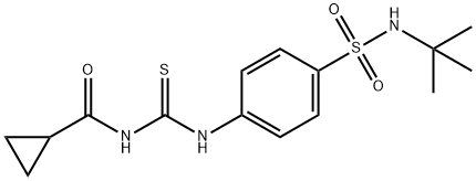 N-[({4-[(tert-butylamino)sulfonyl]phenyl}amino)carbonothioyl]cyclopropanecarboxamide Struktur