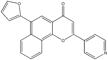 4H-Naphtho[1,2-b]pyran-4-one, 6-(2-furanyl)-2-(4-pyridinyl)- Struktur