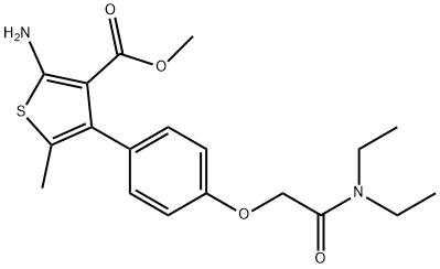 methyl 2-amino-4-{4-[(diethylcarbamoyl)methoxy]phenyl}-5-methylthiophene-3-carboxylate Structure