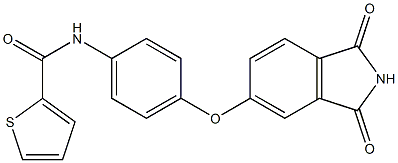 N-[4-[(2,3-二氢-1,3-二氧代-1H-异吲哚-5-基)氧基]苯基]-2-噻吩甲酰胺 结构式