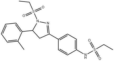 N-(4-(1-(ethylsulfonyl)-5-(o-tolyl)-4,5-dihydro-1H-pyrazol-3-yl)phenyl)ethanesulfonamide Structure