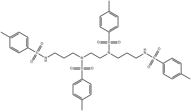 N,N-(ethane-1,2-diyl)bis(4-methyl-N-(3-((4-methylphenyl)sulfonamido)propyl)benzenesulfonamide) Struktur