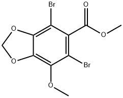 1,3-Benzodioxole-5-carboxylic acid, 4,6-dibromo-7-methoxy-, methyl ester, 81474-48-8, 结构式